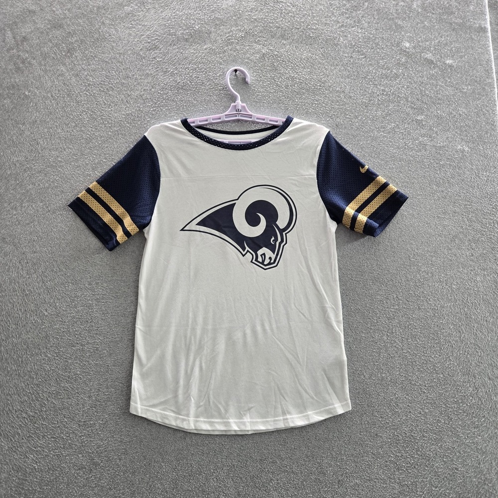 Los Angeles Rams Women Shirt M White Embroidered Nike Rams Logo‎ 748128-100 NFL